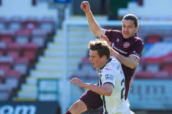 Lewis Mayo in action against Hearts. Picture: SNS