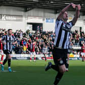 St Mirren's Alex Greive celebrates making it 1-0 over Kelty Hearts at SMiSA Stadium.  (Photo by Alan Harvey / SNS Group)