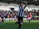 St Mirren's Alex Greive celebrates making it 1-0 over Kelty Hearts at SMiSA Stadium.  (Photo by Alan Harvey / SNS Group)