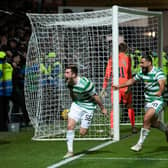 Celtic's Anthony Ralston celebrates his last gasp winner in Dingwall. (Photo by Craig Foy / SNS Group)