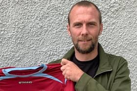 Cumbernauld United assistant manager Colin McMenamin was red carded for conceding Rossvale's winning penalty