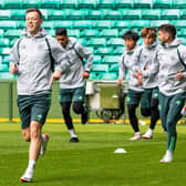 Celtic captain Callum McGregor leads training ahead of the club's opening Champions League match on Tuesday when they face Feyenoord at De Kuip in Rotterdam.