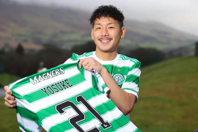 New Celtic signing Yosuke Ideguchi, who wants to be known as ‘Guchi’, is unveiled at the club's training ground in Lennoxtown. (Photo by Craig Williamson / SNS Group)