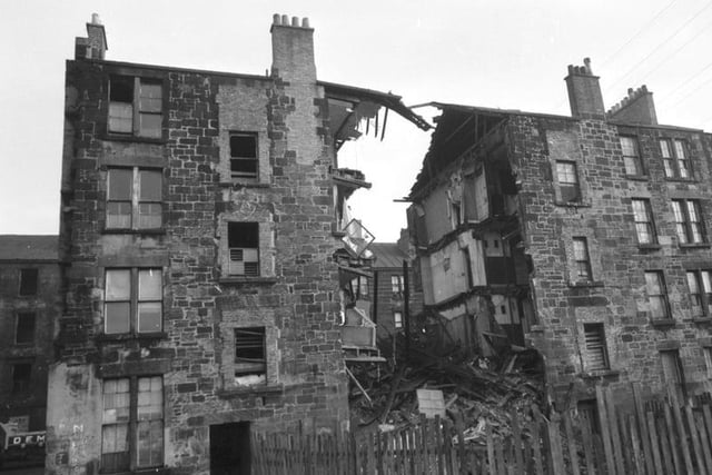 Tenement collapses at Camlachie in Glasgow in January 1971