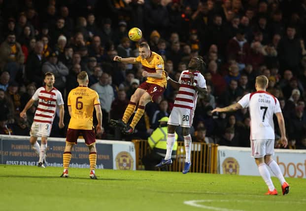 Motherwell ace Liam Grimshaw in action against Hamilton Accies