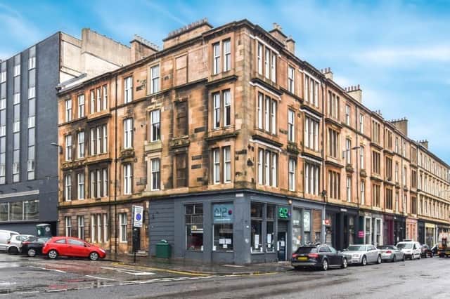The apartment is on the corner with Argyle Street.