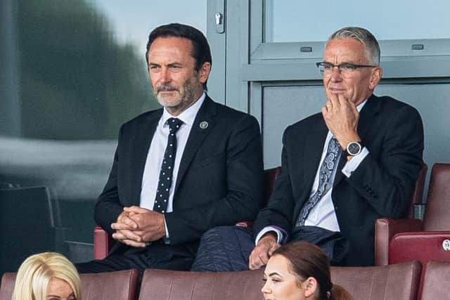 St Mirren chairman John Needham (right) has apologised for comments made about Rangers. (Photo by Ross MacDonald / SNS Group)