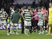 Celtic's Cameron Carter-Vickers, centre, sums up the feeling in the home camp after the draw with Shakhtar Donetsk.