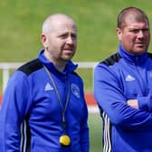 Rovers gaffer Weir (right) has been ill with Covid-19 so the team will be taken by assistant Kenny Neill (left) for this Wednesday night's home game against Ardeer Thistle (Pic by Kevin Ramage)