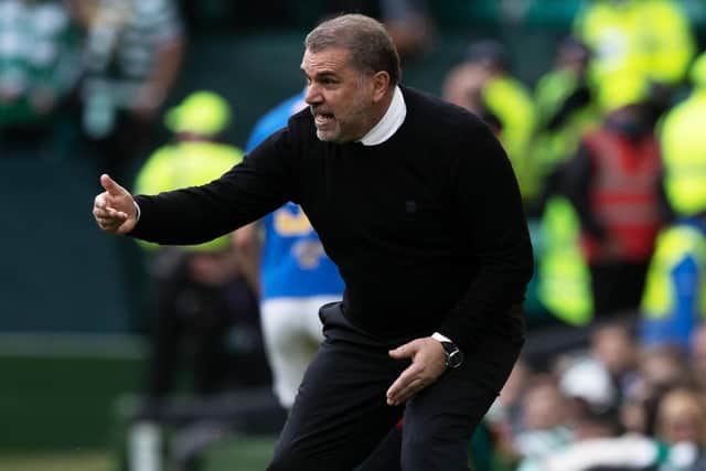 Celtic manager Ange Postecoglou is animated on the touchline during the 1-1 draw with Rangers.  (Photo by Craig Williamson / SNS Group)