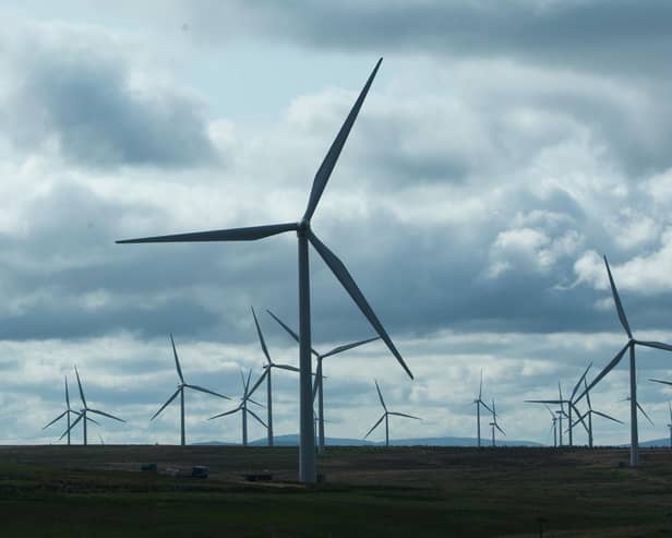 A view of turbines at Whitelee Windfarm in East Renfrewshire, the UK's largest onshore wind farm, as the Scottish Government said an emergency summit convened in the wake of Westminster's decision to scrap a subsidy scheme for onshore wind farms was attended by more than 200 people.