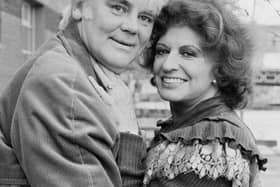 Pat Phoenix with Tony Booth whom she married in a dramatic hospital wedding after diagnosis with cancer (photo: Getty Images)