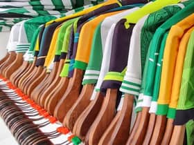 A host of shirts are on display