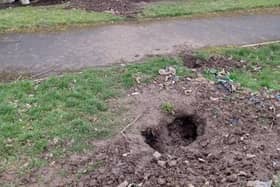Badger have been digging in Lanark Cemetery causing damage
