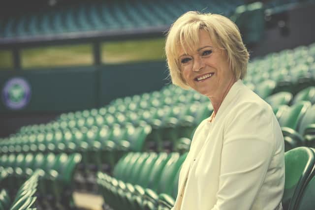 Passing on the mic: Sue Barker is stepping down after 30 years broadcasting for the BBC
Pic: BBC