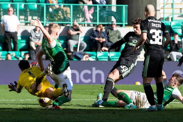 Bodies on the line stuff from the Hibs defence as they frustrated Celtic at Easter Road