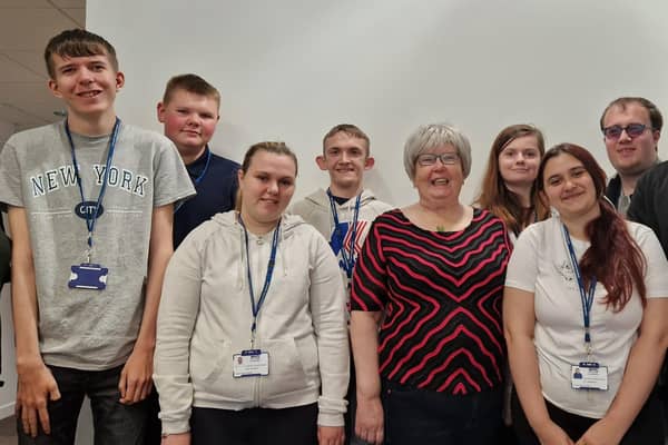 MP Marion Fellows meets with students at University Hospital Wishaw. Picture - supplied.