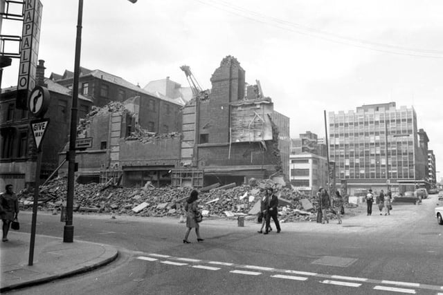 The demolition of the Alhambra theatre in Glasgow in July 1971.