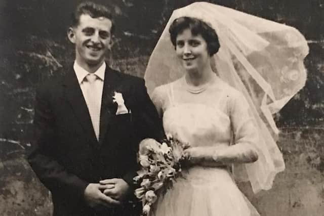 The happy couple on their wedding day, September 9, 1961, in Lanark.