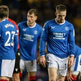 Rangers winger Ryan Kent looks dejected after the 3-1 defeat to Ajax at Ibrox that sealed the worst record in Champions League history. (Photo by Alan Harvey / SNS Group)