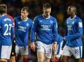 Rangers winger Ryan Kent looks dejected after the 3-1 defeat to Ajax at Ibrox that sealed the worst record in Champions League history. (Photo by Alan Harvey / SNS Group)