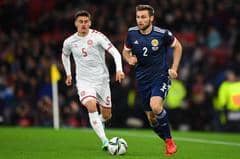 Stephen O'Donnell in action for Scotland against Denmark (Pic by Andy Buchanan/Getty Images)