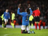 Rangers defender Calvin Bassey, pictured celebrating after the win over Borussia Dortmund in February, says he has been 'overwhelmed' by the Ibrox club's Europa League run this season. (Photo by Ian MacNicol/Getty Images)