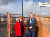 Councillors Thornton and Polson pictured outside Lenzie Academy