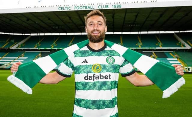 Nat Phillips is unveiled at Celtic Park after joining on-loan from Liverpool until January. (Photo by Paul Devlin / SNS Group)