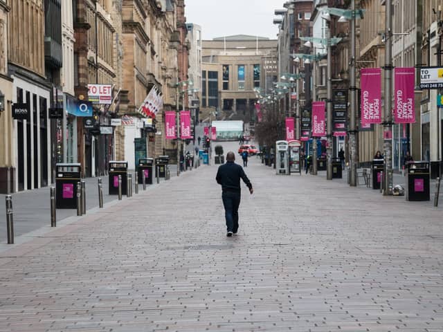 On Buchanan Street, Glasgow, there were not mass gatherings. Picture: John Devlin