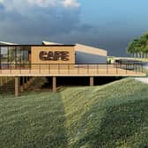 The image of the cafe in planning papers show a stilt construction building
