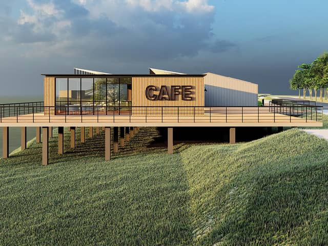 The image of the cafe in planning papers show a stilt construction building