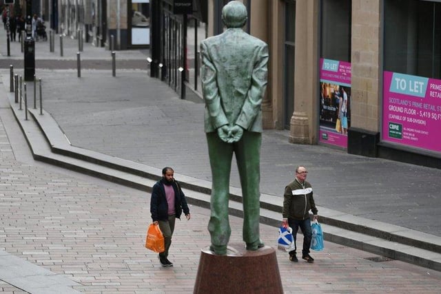 Donald Dewar watches over the near-empty Buchanan Street.