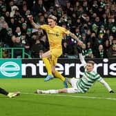 Runar Espejord opens the scoring for Bodo/Glimt against Celtic. (Photo by Craig Williamson / SNS Group)