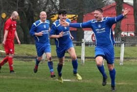 Neil Schoneville (right) hopes to be celebrating plenty of Lesmahagow goals next season