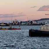 The scene in East India Harbour, Greenock