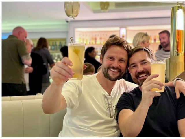 Martin Compston, right, and Gordon Smart, left, wrapped their Edinburgh Fringe live show with an after-party at Johnnie Walker Princes Street’s rooftop bar.