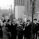 Lord Provost of Glasgow Sir Donald Liddle lights the last Glasgow gas street lamp in September 1971.