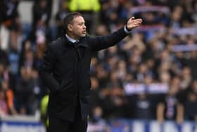 Rangers manager Michael Beale instructs his players during the 1-0 win over Motherwell.