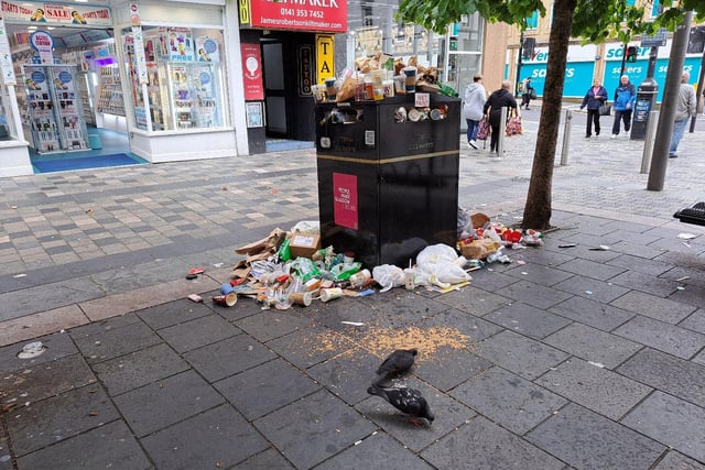 A bin on Sauchiehall Street.