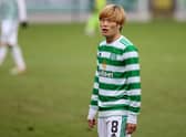 Kyogo Furuhashi's inclusion in Celtic's Europa Conference League squad does not mean an imminent return for the injured striker. (Photo by Craig Williamson / SNS Group)
