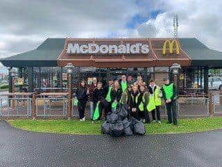 Restaurant team who participated in the litter pick