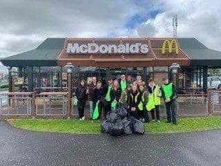 Restaurant team who participated in the litter pick