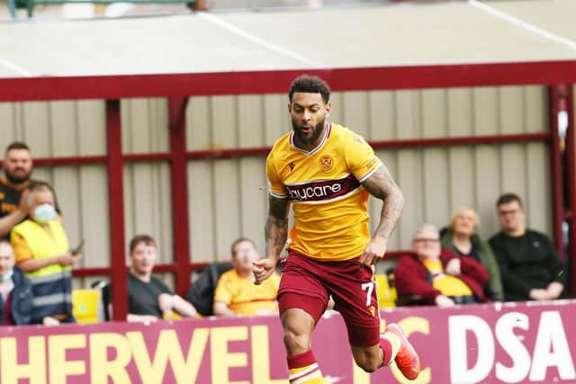 Winger Kaiyne Woolery in action for Motherwell