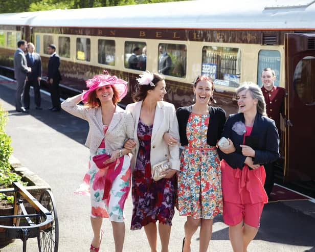 All aboard ... passengers prepare to travel on the train