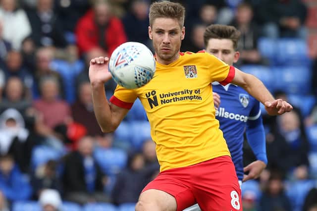 Sam Foley playing for Northampton Town against Oldham Athletic in May 2019. (Photo by Pete Norton/Getty Images)