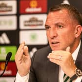 Brendan Rodgers faces the media at Celtic Park. (Photo by Craig Williamson / SNS Group)