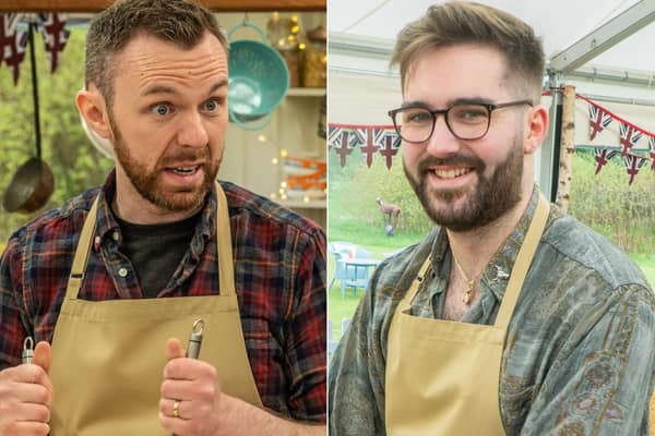 Music teacher Kevin (left) and nuclear scientist James are representing Scotland on The Great British Bake Off 2022 (Channel 4)