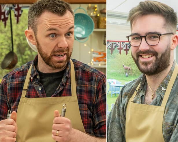 Music teacher Kevin (left) and nuclear scientist James are representing Scotland on The Great British Bake Off 2022 (Channel 4)