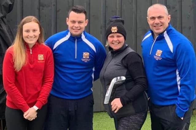 2021 Hollandbush Golf Club men's and ladies captains Aaron (22) and Lucy McIntyre (18), brother and sister, with their parents Graeme and Brenda, of Kirkmuirhill (Submitted pic)